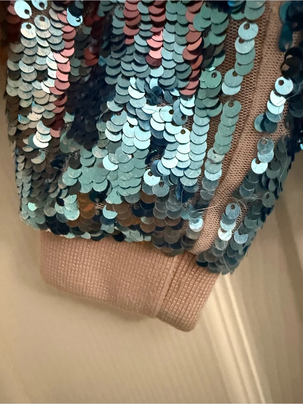H&M Kids Sequin Ombre Bomber Jacket in Pink, Gold & Blue